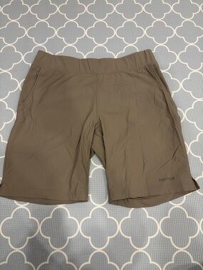 Marmot Men's Olive-Brown Athletic Stretch Shorts